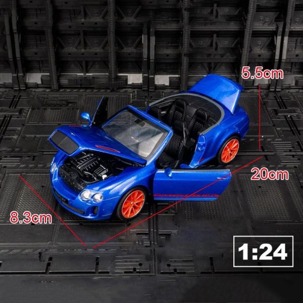1 24 Bentley Continental ISR Convertible Diecast Model Cars Pull Back Doors Open Light Sound Toy Gifts For Kids (7)