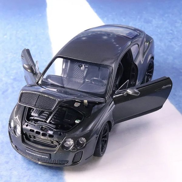 1 24 Bentley Continental Supersports Diecast Model Cars Pull Back Doors Open Light Sound Toy Gifts For Kids (30)