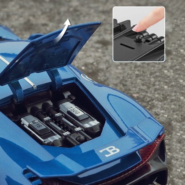 1 24 Bugatti La Voiture Noire Black Dragon Diecast Model Cars Doors Open Alloy Toy Gifts For Kids (11)
