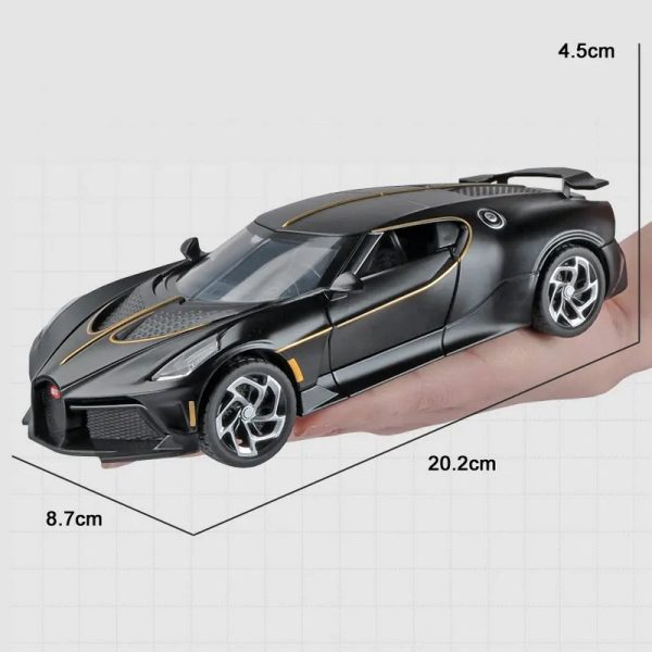 1 24 Bugatti La Voiture Noire Black Dragon Diecast Model Cars Doors Open Alloy Toy Gifts For Kids (16)
