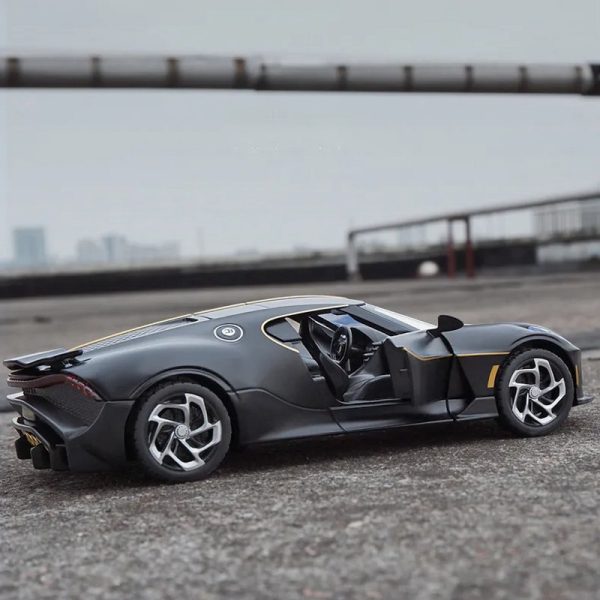 1 24 Bugatti La Voiture Noire Black Dragon Diecast Model Cars Doors Open Alloy Toy Gifts For Kids (6)