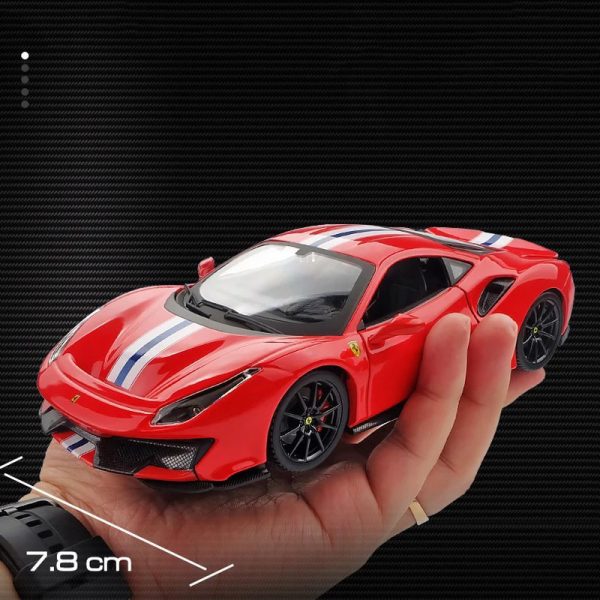 1 24 Ferrari 488 Pista Diecast Model Cars Doors Open Alloy Toy Gifts For Kids (5)