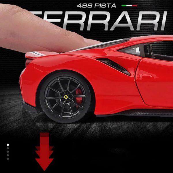 1 24 Ferrari 488 Pista Diecast Model Cars Doors Open Alloy Toy Gifts For Kids (8)