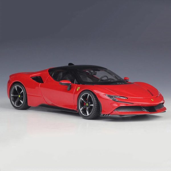 1 24 Ferrari SF90 Stradale Diecast Model Cars Doors Open Alloy Toy Gifts For Kids (6)