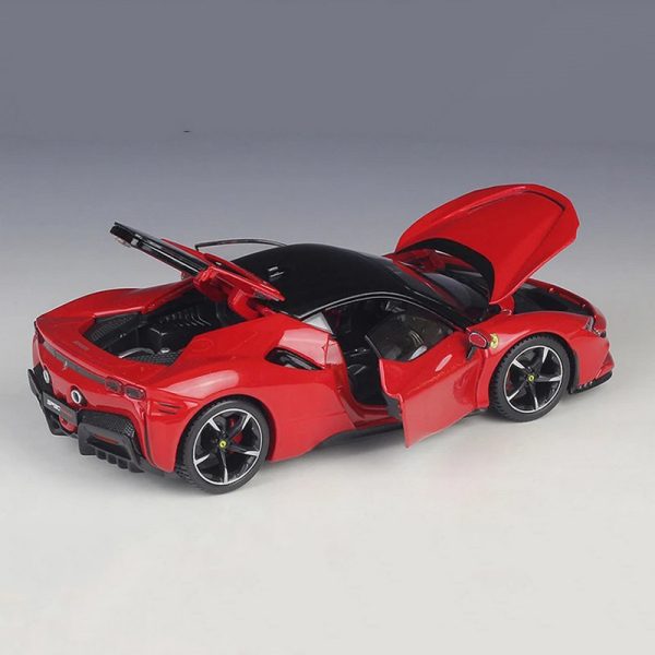 1 24 Ferrari SF90 Stradale Diecast Model Cars Doors Open Alloy Toy Gifts For Kids (7)