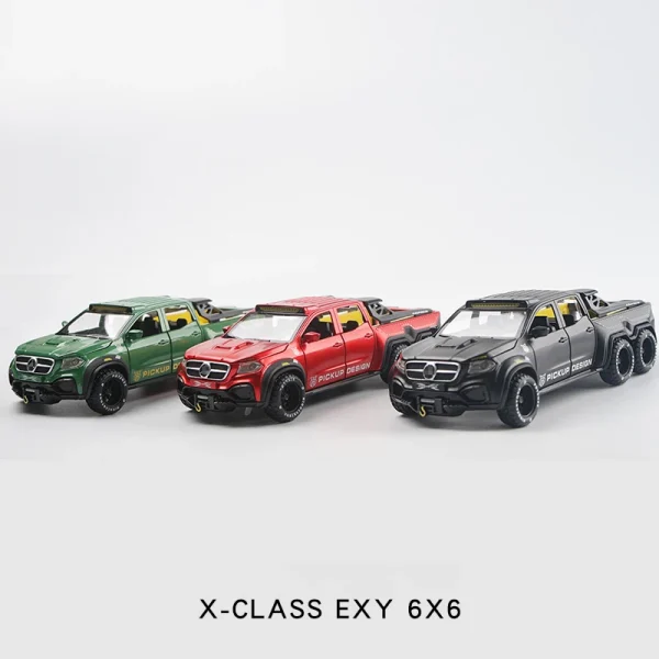 1/28 Benzs X-CLASS EXY 6X6 Pickup Simulation Alloy Car Modle Metal Toy Car Sound Light Pull Back Model Toys For Boys Light Toys - Image 4