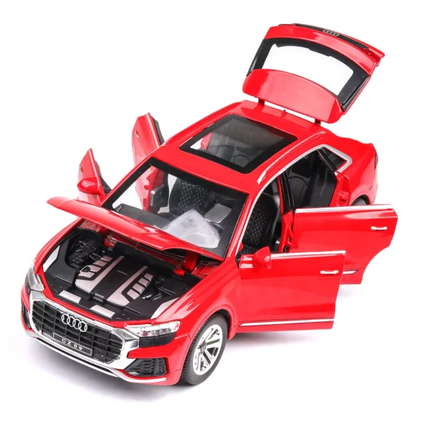 1:24 High Simulation Audi Q8 SUV Sound And Light Pull Back Alloy Toy Car Model For Children Gifts Car Kids Toy - Image 5