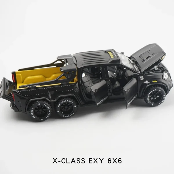 1/28 Benzs X-CLASS EXY 6X6 Pickup Simulation Alloy Car Modle Metal Toy Car Sound Light Pull Back Model Toys For Boys Light Toys - Image 3