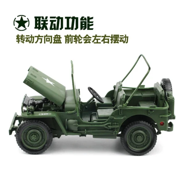 1:18 Tactical Military Model Old World War II Willis GP JEEPS Military Vehicles Alloy Car Model For Kids Toys Gifts - Image 3