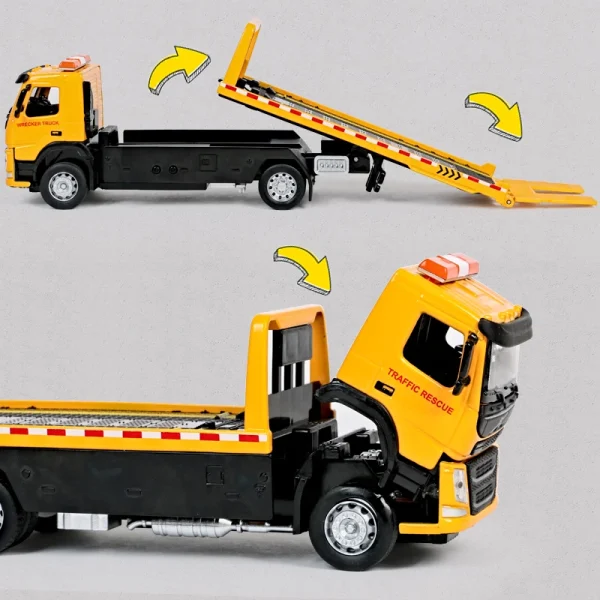 1:50 VOLVO VAN Type Alloy Trailer Car Model Simulation Children's Sound and Light Alloy Car Model Truck Boy Toy - Image 3