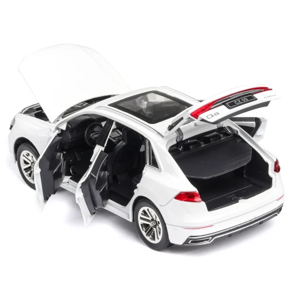 1:24 High Simulation Audi Q8 SUV Sound And Light Pull Back Alloy Toy Car Model For Children Gifts Car Kids Toy - Image 4