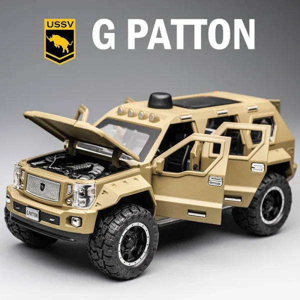 1:24 Hot New Chariot George Barton Car Model Armored Vehicle With Sound Light Alloy Toy Car Diecast Toy Vehicle Hummer Off Road - Image 4