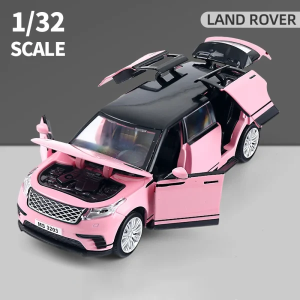 1:32 Range Rover Velar Lengthen Alloy Limousine Metal Diecast Car Model Flashing Musical Kids Toy Vehicles Gift - Image 4