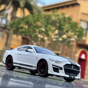 1:32 Ford Mustang Shelby GT500 Supercar High Simulation Car Model Alloy Pull Back Kid Toy Car 4 Open Door Children’s Gifts