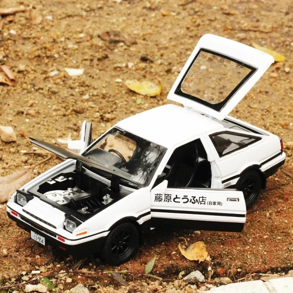 1:28 Initial D AE86 Alloy Metal Diecast Cars Model Inital Toy Car Vehicles RX7 Pull Back Light For Children Boy Toys gift - Image 4