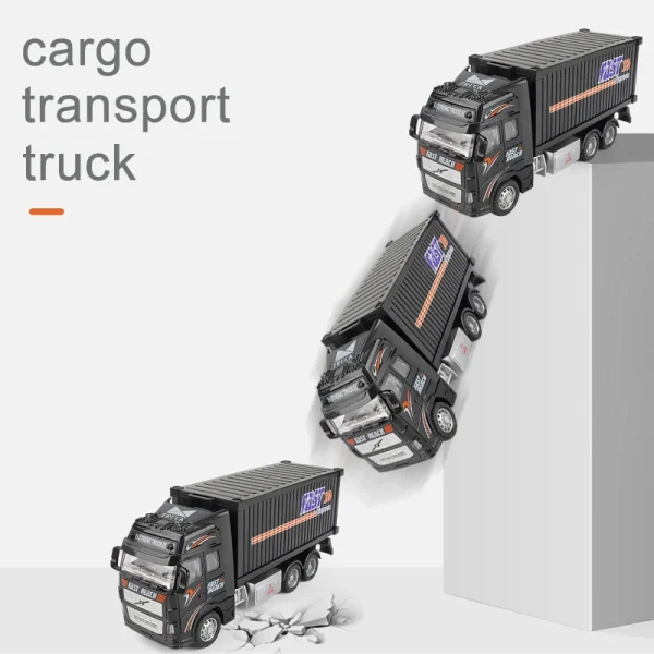 1:32 simulation container truck inertia transport vehicle engineering vehicle children's toy car boy big truck pull back car - Image 2