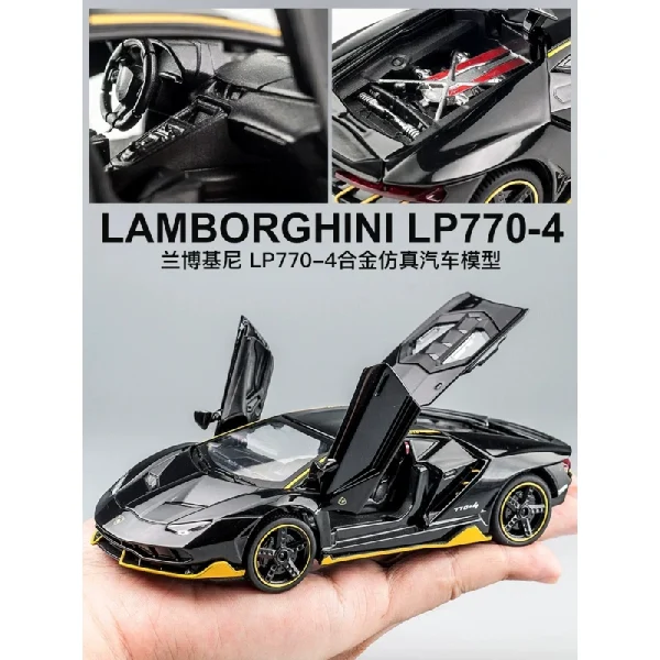 LP770 1:32 Lamborghinis Aventado SVJ63 Alloy Car Model Diecast Sound Super Racing Lifting Tail Hot Car Wheel For Children Gift - Image 6