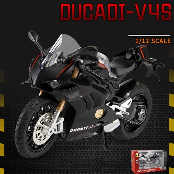1:12 Ducati V4S Panigale Diecast Motorcycle Model Toy Replica With Sound & Light birthday gift christmas gift Collection bike - Image 4
