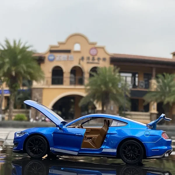 1:32 High Simulation Supercar Ford Mustang Shelby GT350 Car Model Alloy Pull Back Kid Toy Car 4 Open Door Children's Gifts GT500 - Image 4