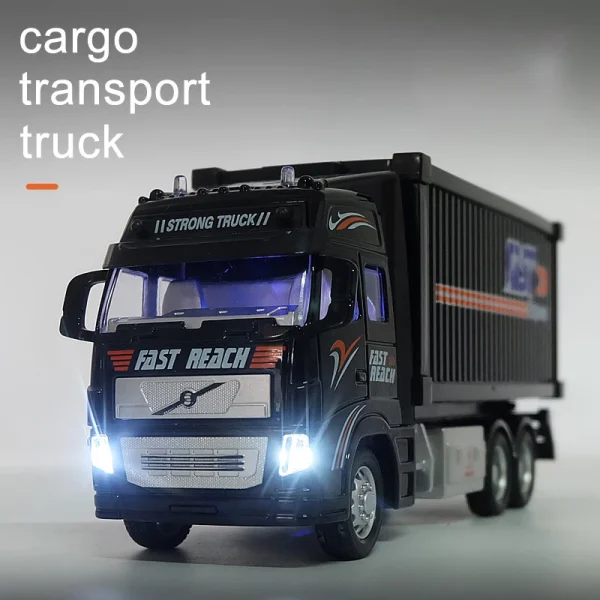 1:32 simulation container truck inertia transport vehicle engineering vehicle children's toy car boy big truck pull back car - Image 3