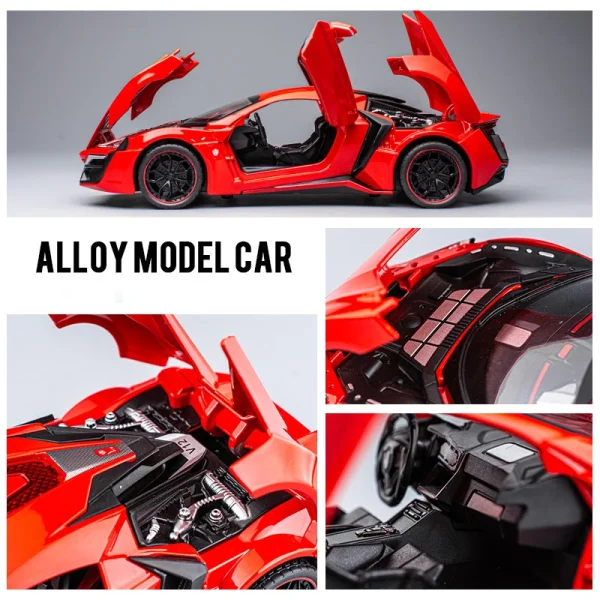 1:24 Lykan Hypersport Supercar Model Diecasts & Toy Vehicles Toy Car Metal Collection Toy Kid Toys for Children Kids Gifts - Image 4
