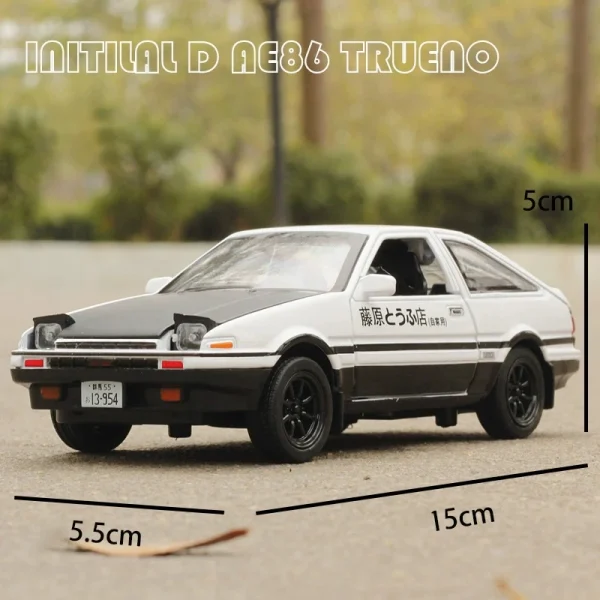 1:28 Initial D AE86 Alloy Metal Diecast Cars Model Inital Toy Car Vehicles RX7 Pull Back Light For Children Boy Toys gift - Image 3