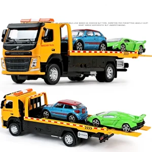 1:50 VOLVO VAN Type Alloy Trailer Car Model Simulation Children’s Sound and Light Alloy Car Model Truck Boy Toy