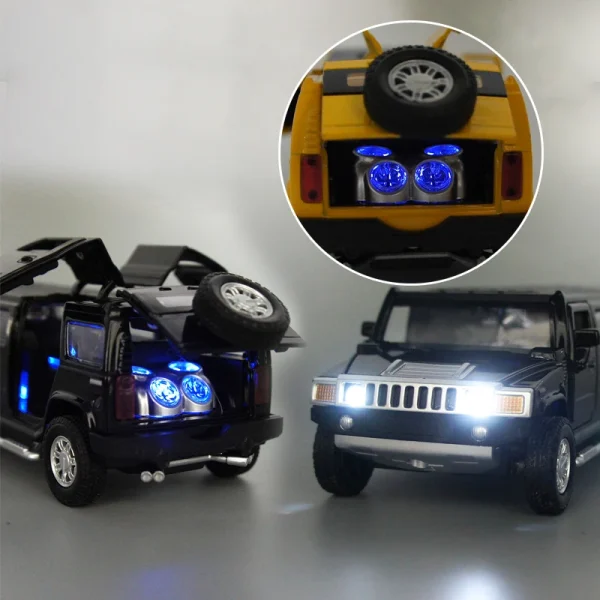 1:32 Alloy Hummer H2 Lengthen Limousine Metal Diecast Car Model Sound and Light Pull Back Kids Toy Vehicles gift - Image 4