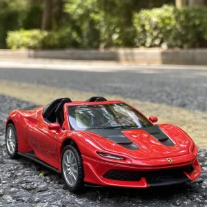 1:32 J50 Supercar Model Alloy Car Die Cast Toy Car Model Sound and light Pull Back Children’s Toy Collectibles