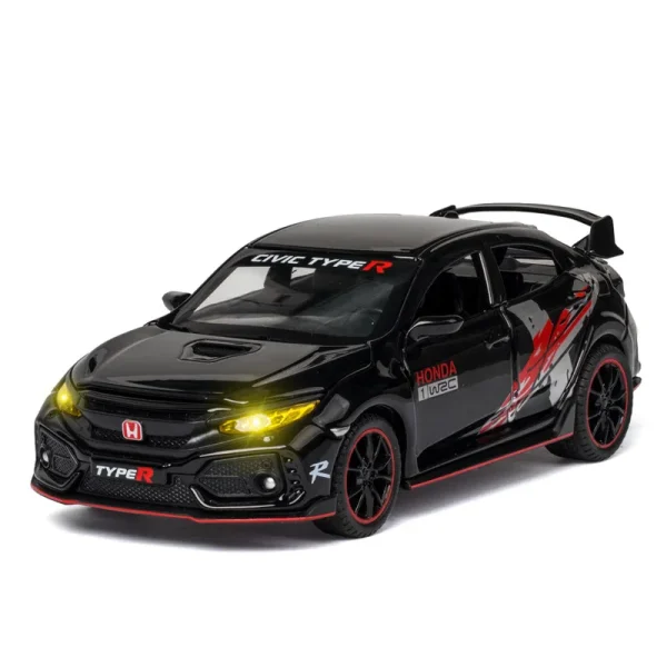 1:32 HONDA CIVIC TYPE-R Diecasts & Toy Vehicles Metal Car Model Sound Light Collection Car Toys For Children Christmas Gift - Image 5