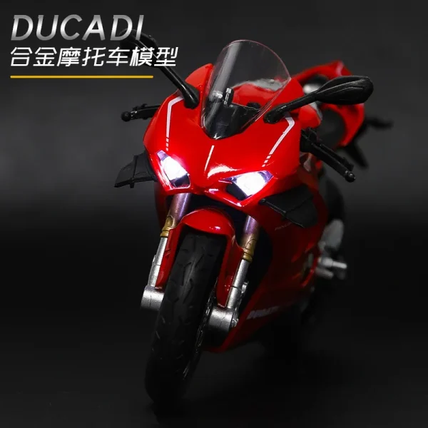 1:12 Ducati V4S Panigale Diecast Motorcycle Model Toy Replica With Sound & Light birthday gift christmas gift Collection bike - Image 3