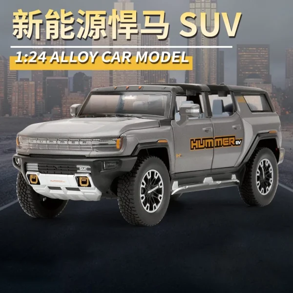 1:24 Hummer EV SUV Off-Road Alloy Car Die Cast Toy Car Model Sound and Light Children's Toy Collectibles Birthday gift - Image 4