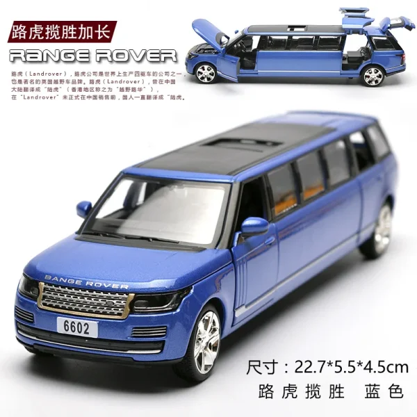 1:32 Rover Range rover Lengthen Alloy Limousine Metal Diecast Car Model Pull Back Flashing Musical Kids Toy Vehicles Gift - Image 5