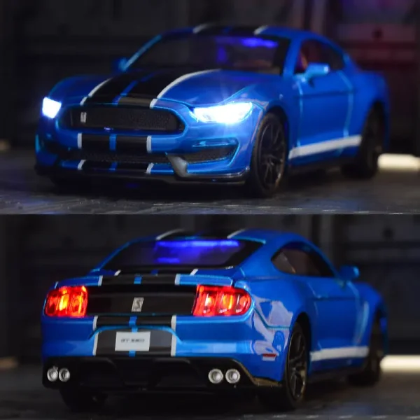 1:32 High Simulation Supercar Ford Mustang Shelby GT350 Car Model Alloy Pull Back Kid Toy Car 4 Open Door Children's Gifts GT500 - Image 3