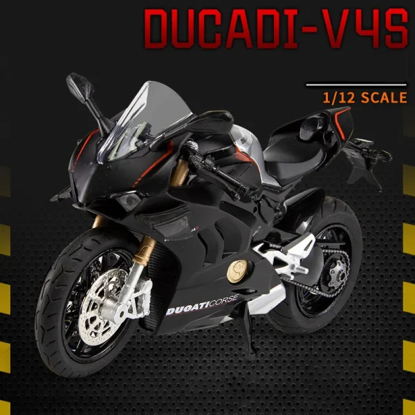 1:12 Ducati V4S Panigale Diecast Motorcycle Model Toy Replica With Sound & Light birthday gift christmas gift Collection bike - Image 2