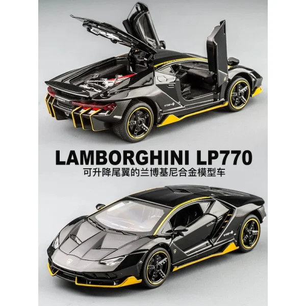 LP770 1:32 Lamborghinis Aventado SVJ63 Alloy Car Model Diecast Sound Super Racing Lifting Tail Hot Car Wheel For Children Gift - Image 2