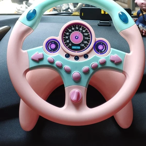 Cute Children Steering Wheel Toy with Light Simulation Driving Sound Music Funny Educational Baby Electronic Travel Kids Toys - Image 4