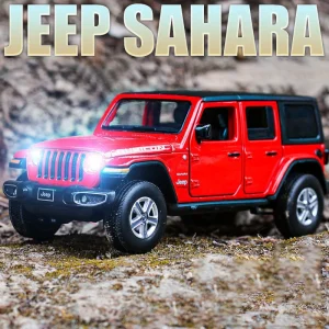 New 1:32 JEEPS Sahara Wrangler Simulation Toy Vehicles Model Sound and light Shock Absorbers Alloy Children Toys Collection Gift