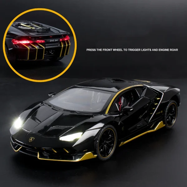 1:24 LP770-4 Centenario Alloy Sports Car Model Diecast Sound Super Racing Lifting Tail Hot Car Wheel For Children Gifts - Image 3