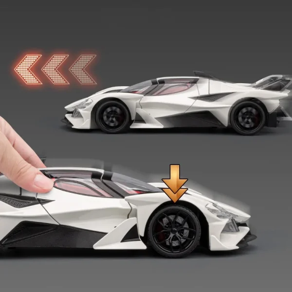 1:18 Apollo Project EVO Supercar Alloy Car Diecasts & Toy Vehicles Metal Toy Car Model Sound and light Collection Kids Toy - Image 5