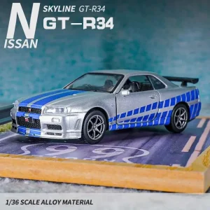 JKM 1:36 Nissan GTR R34 Skylin Alloy Car Diecasts & Toy Vehicles Car Model Miniature Scale Model Car For Children