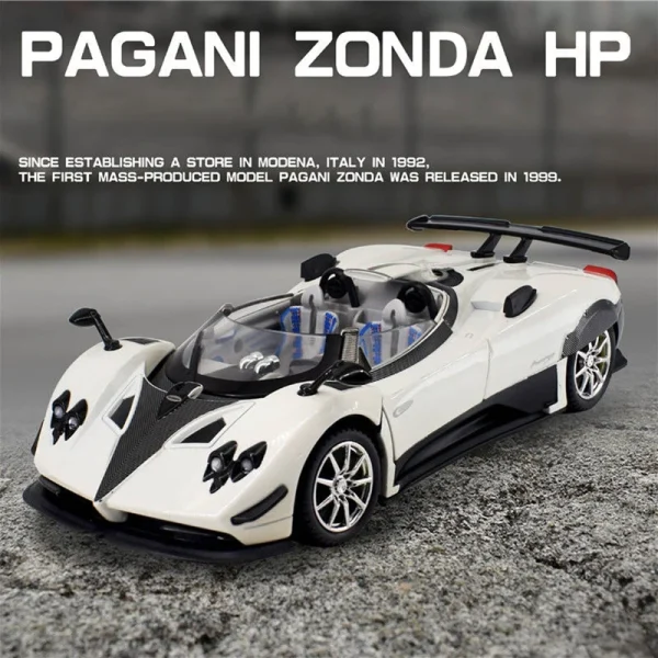 1:24 Pagani Zonda HP Barchetta Supercar Alloy Car Model Sound and Light Pull Back Children's Toy Collectibles Birthday gift - Image 5