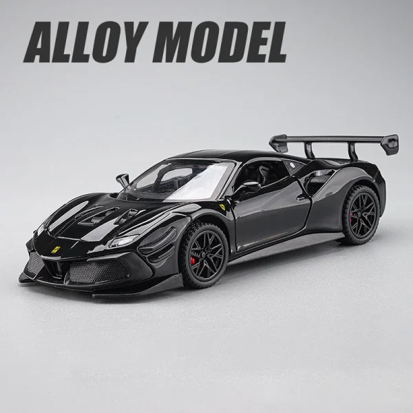 1:32 Ferraris 488 Supercar Alloy Car Diecasts & Toy Vehicles Car Model Sound and light Pull back Car Toys For Kids Gifts - Image 5