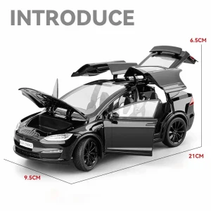 1:24 Teslas MODEL X Alloy Car Model Sound and Light Pull Back Children’s Toy Collectibles Birthday gift