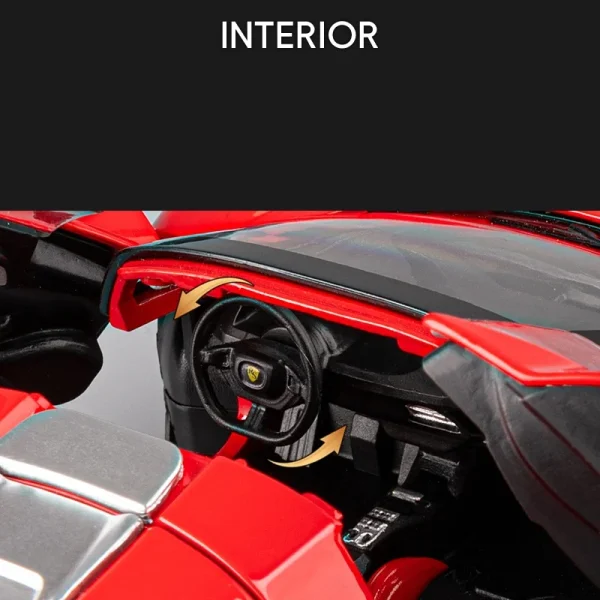 1:22 Daytona SP3 Supercar Alloy Car Diecasts & Toy Vehicles Metal Toy Car Model Sound and light Collection Kids Toy - Image 3