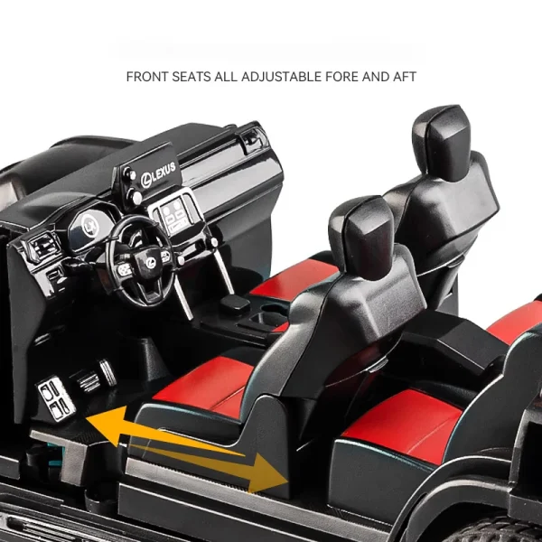1:24 LX600 SUV Alloy Car Model Sound and Light Pull Back Children's Toy Collectibles Birthday gift - Image 4