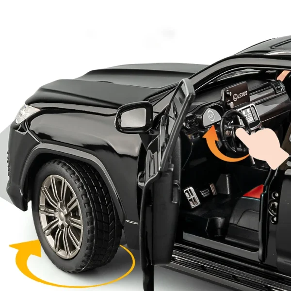 1:24 LX600 SUV Alloy Car Model Sound and Light Pull Back Children's Toy Collectibles Birthday gift - Image 2