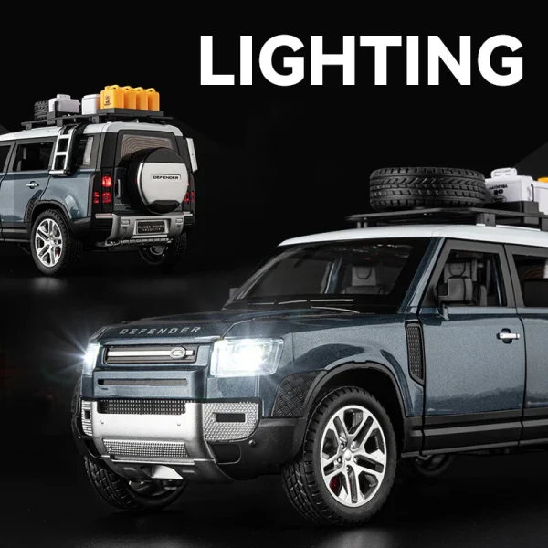 1:24 Land Rover Defender With Tools Alloy Diecasts & Toy Vehicles Toy Car Model Sound and light Collection Kids Toy Gift - Image 3