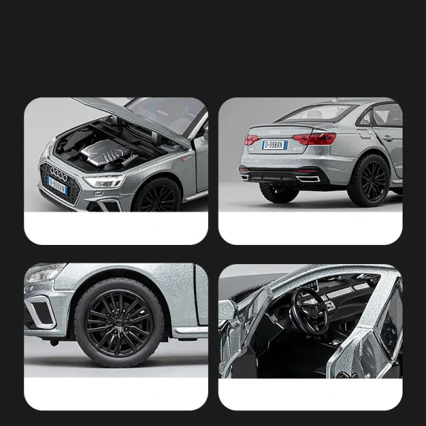 1:32 AUDI A4 Alloy Car Model Sound and Light Pull Back Children's Toy Collectibles Birthday gift - Image 4