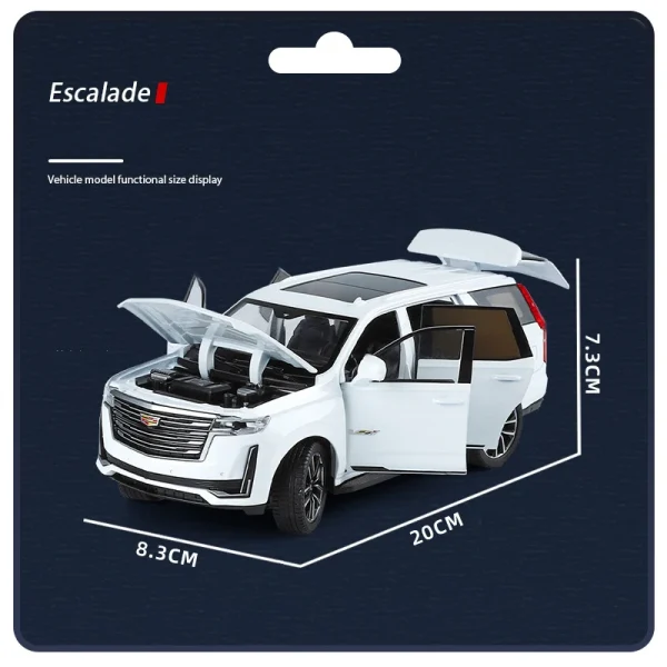1:24 Escalade SUV Alloy Die Cast Toy Car Model Sound and Light Children's Toy Collectibles Birthday gift - Image 3